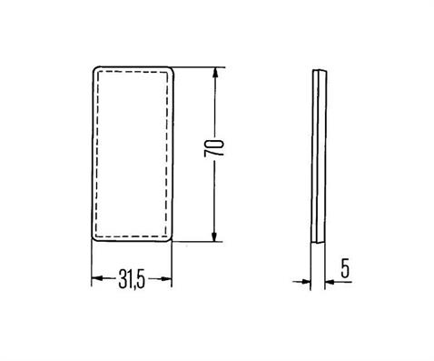 HELLA DİKDÖRTGEN REFLEKTÖR BEYAZ YAPIŞKANLI (70*31.5 MM)