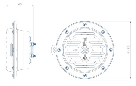 SEGER 24V DİDİT KORNA 320/390 HZ SÜPERSONIC SÜPERTON (130 MM) (TAKIM)