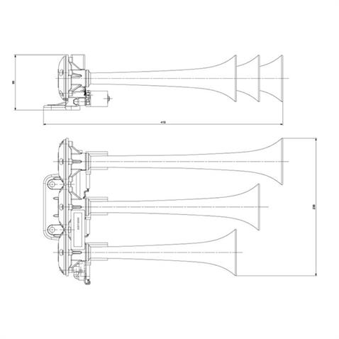 SEGER 24V 3LÜ HAVALI KORNA (8 SESLİ) (MEHTER KORNA)