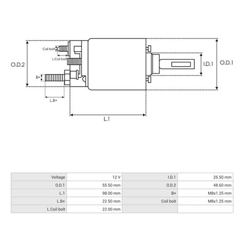 12V MARŞ OTOMATİĞİ MITSUBISHI TİPİ BMC-CATERPILLAR-HYUNDAI H100/STAREX-MITSUBISHI L200 EM