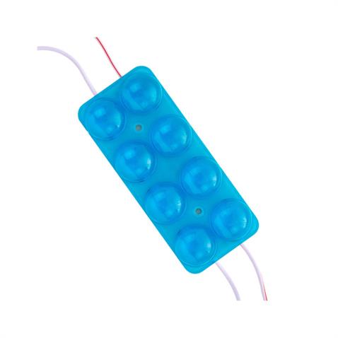 12V MODUL LAMBA 8-LEDLİ (CAMLI) KABLOLU MAVİ (100*47 MM)