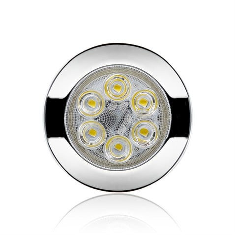 SANEL 12V-24V SPOT TAVAN LAMBA 6 LEDLİ 3000K SICAK BEYAZ (SU GEÇİRMEZ) (90 MM) (BUTONSUZ)