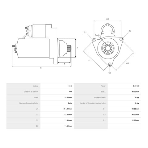 24V MARŞ MOTORU ISKRA TİPİ 10 DİŞ 5.5 KW CATERPILLAR SİLİNDİR