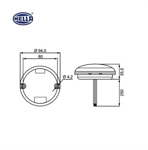 HELLA 12V-24V ARKA SİS LAMBASI KIRMIZI (17 LEDLİ) (95 MM)