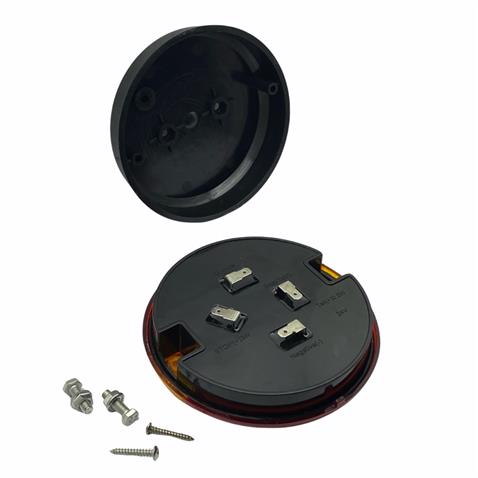 ÇERKEZ 24V STOP LAMBASI YUVARLAK (LEDLİ) (3 FONKSİYONLU) (SARI-KIRMIZI) (140*50 MM)