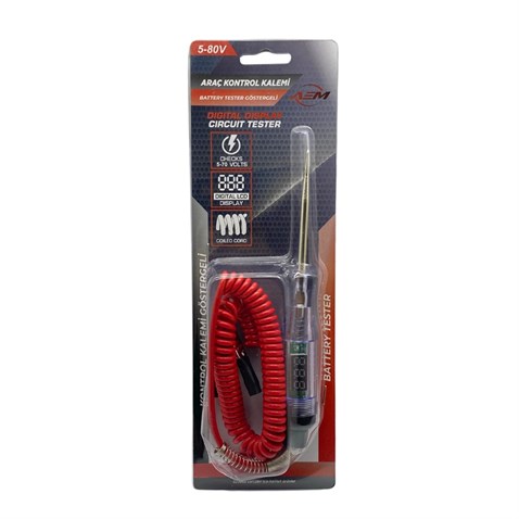 5V-80V KONTROL KALEMİ KABLOLU MAŞALI (+/- DİJİTAL GÖSTERGELİ)