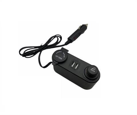 12V 120W ÇAKMAK SOKETİ (ENERJİ SOKETİ) (ÇAKMAK + USB 2 ŞARJLI 6A) (KABLOLU)