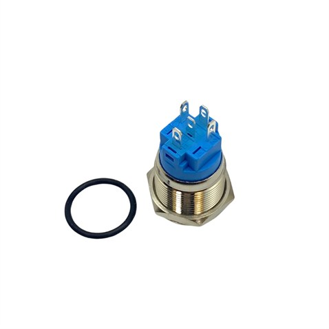 METAL BUTON (VİDALI) (MAVİ IŞIKLI) (YAYLI) (19 MM) KROM
