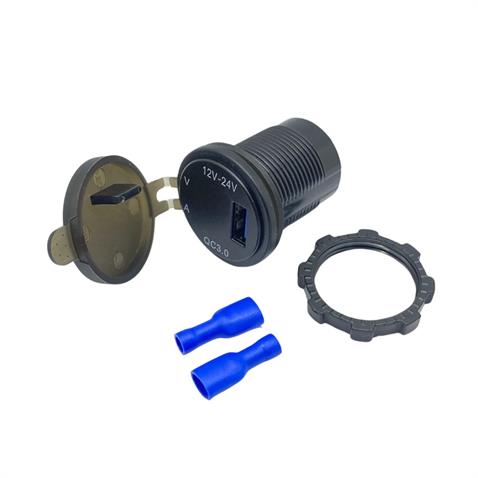 12V-24V DİJİTAL VOLTMETRE+AMPERMETRE+ŞARJ CİHAZLI (USB) (3 A) (MAVİ IŞIK) (28 MM)