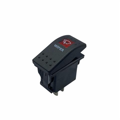 TUŞLU ANAHTAR IŞIKLI KIRMIZI SİLECEK (3 FİŞ) (TEK DEVRE) (12V 20A DC/24V 10A DC) MARİN