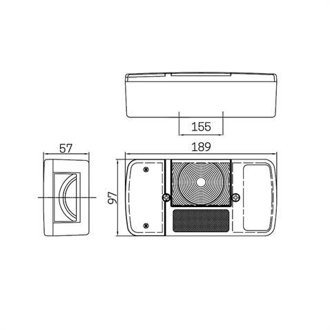 SİM STOP LAMBASI MİNİ STAR SOL PLAKALI (190 X97 MM)