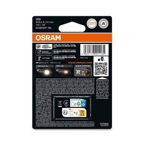 OSRAM 12V SOFİT AMPUL LED C5W 6000K (31 MM) (1 AD)