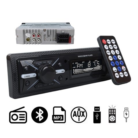 OTO TEYP-RADYO AUX/BLUETOOTH/MP3/SD KART/USB X 2 ŞARJ (UZAKTAN KUMANDALI) (7 RENKLİ)