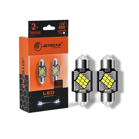JOYECAR 12V SOFİT AMPUL 9 LEDLİ BEYAZ (31 MM) (2 AD)