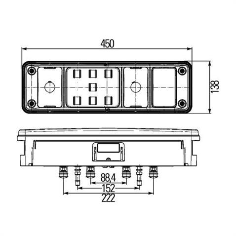 HELLA 24V STOP LAMBASI LEDLİ KRONE DORSE SAĞ (450*138 MM)