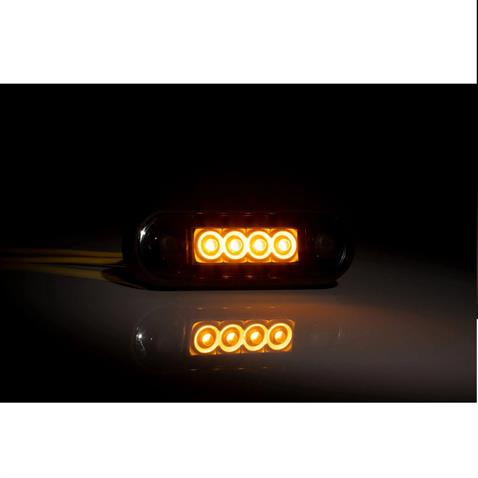FRISTOM 12V-36V PARMAK LAMBA 4-LEDLİ KABLOLU (KOYU SARI) (85*28 MM) E9