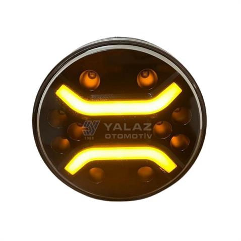 12V-24V LED LAMBA OFF-ROAD YUVARLAK (182*69 MM) (SİYAH) LEDLİ SARI-BEYAZ