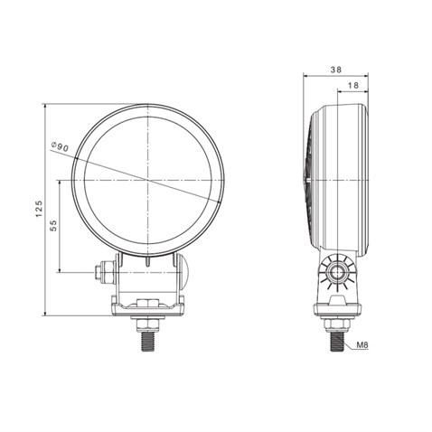 FRISTOM 12V-24V ÇALIŞMA LAMBASI 6-LEDLİ 5700K 1460 LUMEN (125*90 MM)