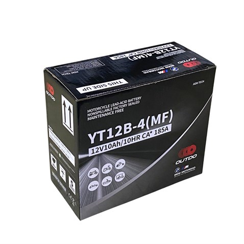 OUTDO 12V 10 AH MOTOSİKLET AKÜSÜ AGM TECH 185 A (EN) (150*70*130) (YT12B-BS) (YT12B-4-MF)