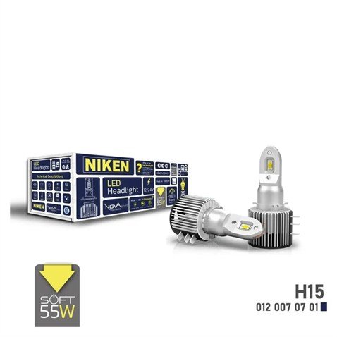 NIKEN 12V H15 CSP LED XENON FAR AMPUL SETİ 6500K 24000 LÜMEN 90W CANBUS NOVA SOFT SERİSİ