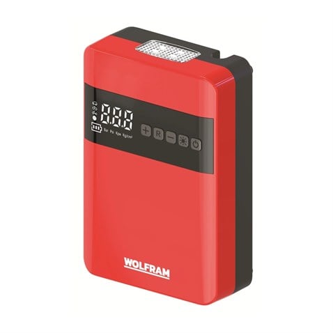WOLFRAM LASTİK ŞİŞİRME HAVA KOMPESÖRÜ IŞIKLI-İKAZLI (150 PSI) (DİJİTAL) (POWERBANK) (ŞARJLI)