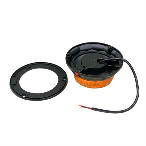 WOLFRAM 12V-24V ÇAKAR TEPE LAMBA LEDLİ 10 FONKSİYONLU MIKNATISLI SARI (ALÇAK TİP) (142*60 MM) E9