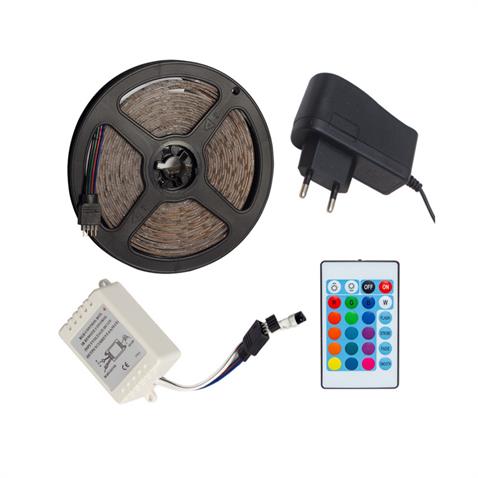 12V ŞERİT LED RGB DIŞ MEKAN (3 ÇİPLİ) (KUMANDALI) (15 RENK)