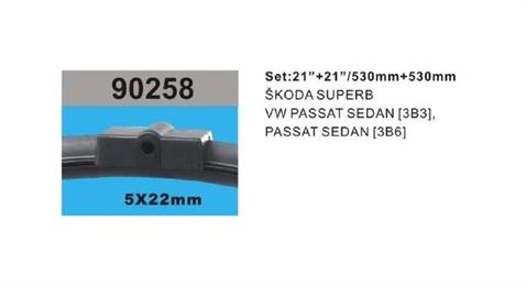 SİLECEK SÜPÜRGESİ 530/530 MM AEROTWIN SKODA SUPERB 2001-2004-VW PASSAT 2001-2005