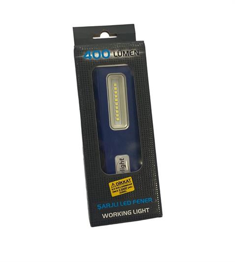 3.7V EL FENERİ ÇALIŞMA LAMBASI LEDLİ MIKNATISLI ASKILI ŞARJLI (FONKSİYONLU 120/200/400 LÜMEN)