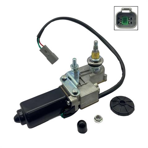 12V SİLECEK MOTORU TEK MİLLİ + SABİT MİL 90° KABİN