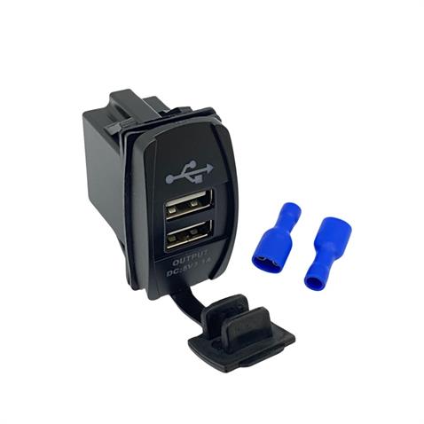 12V-24V TELEFON ŞARJ CİHAZLI (USB) (3.1A) (ANAHTAR TİPİ) (MAVİ IŞIK)