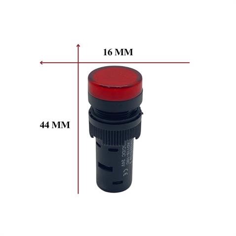 24V GÖZ LAMBASI KIRMIZI LEDLİ (19 MM)