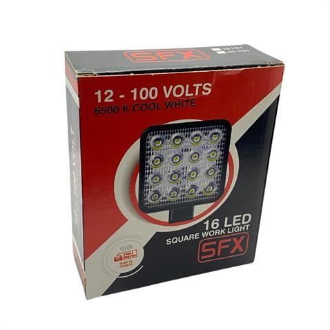 8V-110V ÇALIŞMA LAMBASI KARE (16 LEDLİ 48W) (109*109*28 MM) 