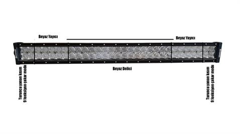 10V-30V LED BAR OFF-ROAD ÇİFT SIRA 180 W MERCEKLİ SARI ÇAKARLI 815X78X80