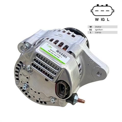 12V ALTERNATÖR DİNAMO NIPPON DENSO TİPİ 40 A (3 FİŞ) (W-IG-L) JOHNDEREE-KUBOTA-NEW HOLLAND-YANMAR