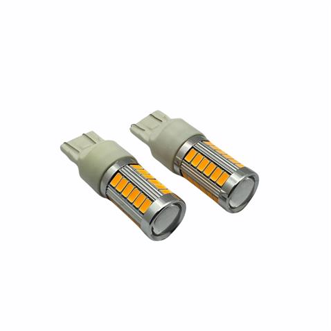 12V 1016 AMPUL DİPSİZ T20 33 LEDLİ SARI (MERCEKLİ) (2 AD)