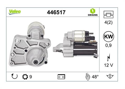 VALEO 12V MARŞ MOTORU 9 DİŞ 0.9 KW CITROEN-PEUGEOT BENZİNLİ