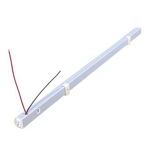 12V FLORESAN TAVAN LAMBASI LEDLİ BEYAZ ANAHTARLI (BUZLU CAM) (47 CM)
