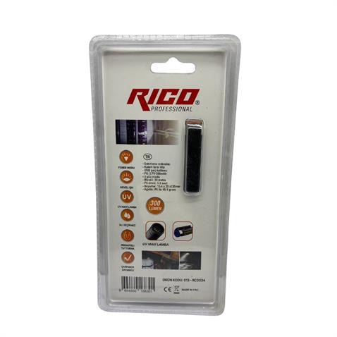 RICO 3.7V EL FENERİ LEDLİ MIKNATISLI KALEM TİP ŞARJLI (KISA)