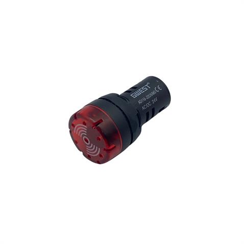 24V AC/DC BUZZER KORNA (LED IŞIK İKAZLI KIRMIZI) (22/29.5 MM)