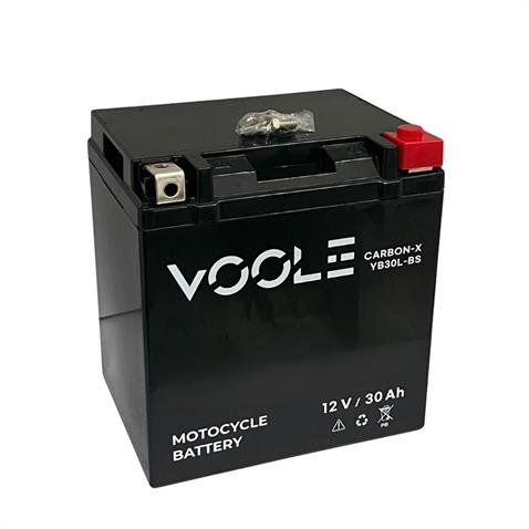 VOOLE 12V 30 AH MOTOSİKLET AKÜSÜ CARBO-X (166*127*175 MM) (YB30L-BS)
