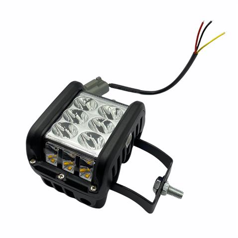 WOLFRAM 10V-30V OFF-ROAD LED LAMBA 36W (6 LEDLİ) (BEYAZ-SARI ÇAKARLI) E9