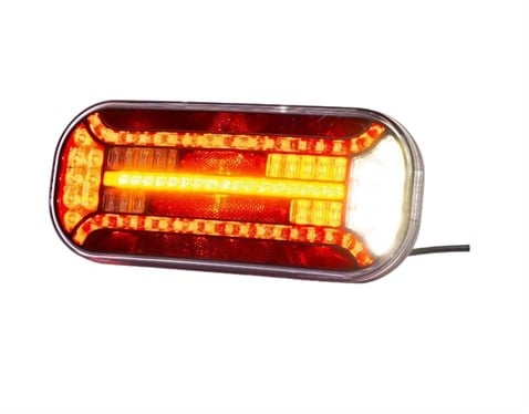 FRISTOM 12V-36V STOP LAMBASI LEDLİ (KAYAR SİNYALLİ) (6 FONKSİYONLU) (302*130 MM) SOL E9