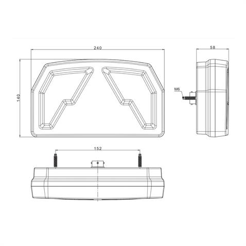 FRISTOM 12V-30V STOP LAMBASI (NEON LEDLİ) (6 FONKSİYONLU) (240*140*58 MM) E9 SOL