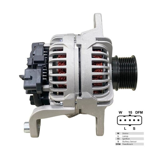 24V ALTERNATÖR DİNAMO BOSCH TİPİ 110 A (5 FİŞ SOKETLİ) (W-L-15-S-DFM) RENAULT-VOLVO