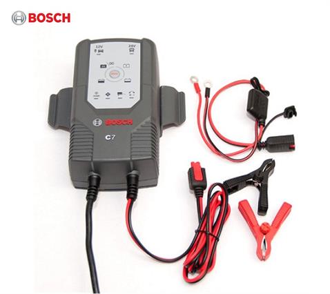 BOSCH 12V-24V ŞARJ REDRESÖRÜ (AKÜ ŞARJ CİHAZI) OTOMATİK C7 (12V-7 A / 24V-3.5 A) (+AGM)