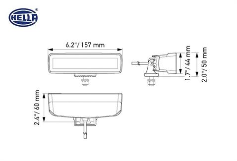 HELLA 10V-30V LED BAR OFF-ROAD 30W 5700K 2000 LÜMEN (UZUN MESAFE) (6 LEDLİ) (157*60*50 MM)