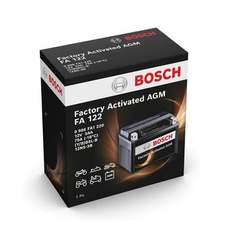 BOSCH 12V 5 AH MOTOSİKLET AKÜSÜ AGM 75 A (EN) (120*60*130) (YB5L-B) (BB5L-B) (12N5-3B) (FA122)