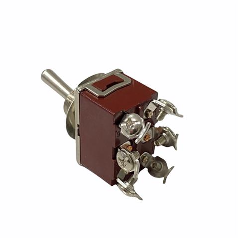 ÇIT ÇIT ANAHTAR METAL (6 UÇLU) (TEK TARAFA YAYLI) (ON-ON) (15A 250V)