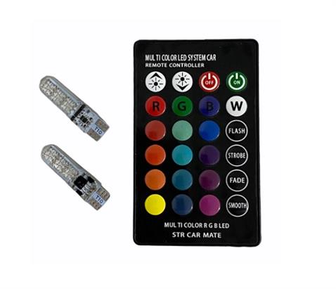 12V KUMANDALI 6 LEDLİ (T10 DİPSİZ) AMPUL 7 RENKLİ 4 FONKSİYONLU UNIVERSAL (2 AD)